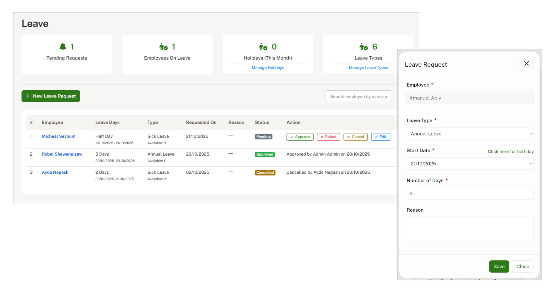 abol HR Track time off without the spreadsheet spaghetti., Leave Management feature for Ethiopian businesses